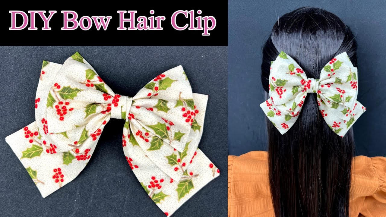 Three layers Bow . How to make Bow Hair Clip. DIY Hair Clip.