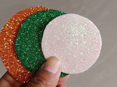 Top 5 DIY India tricolour Flag badge making tutorial using Glitter sheet.Art & Craft.Republic day