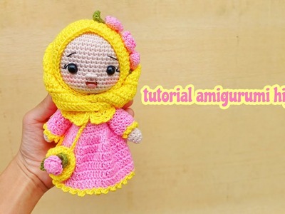 Tutorial amigurumi hijab doll. diy. how to crochet. hijab, dress, bag