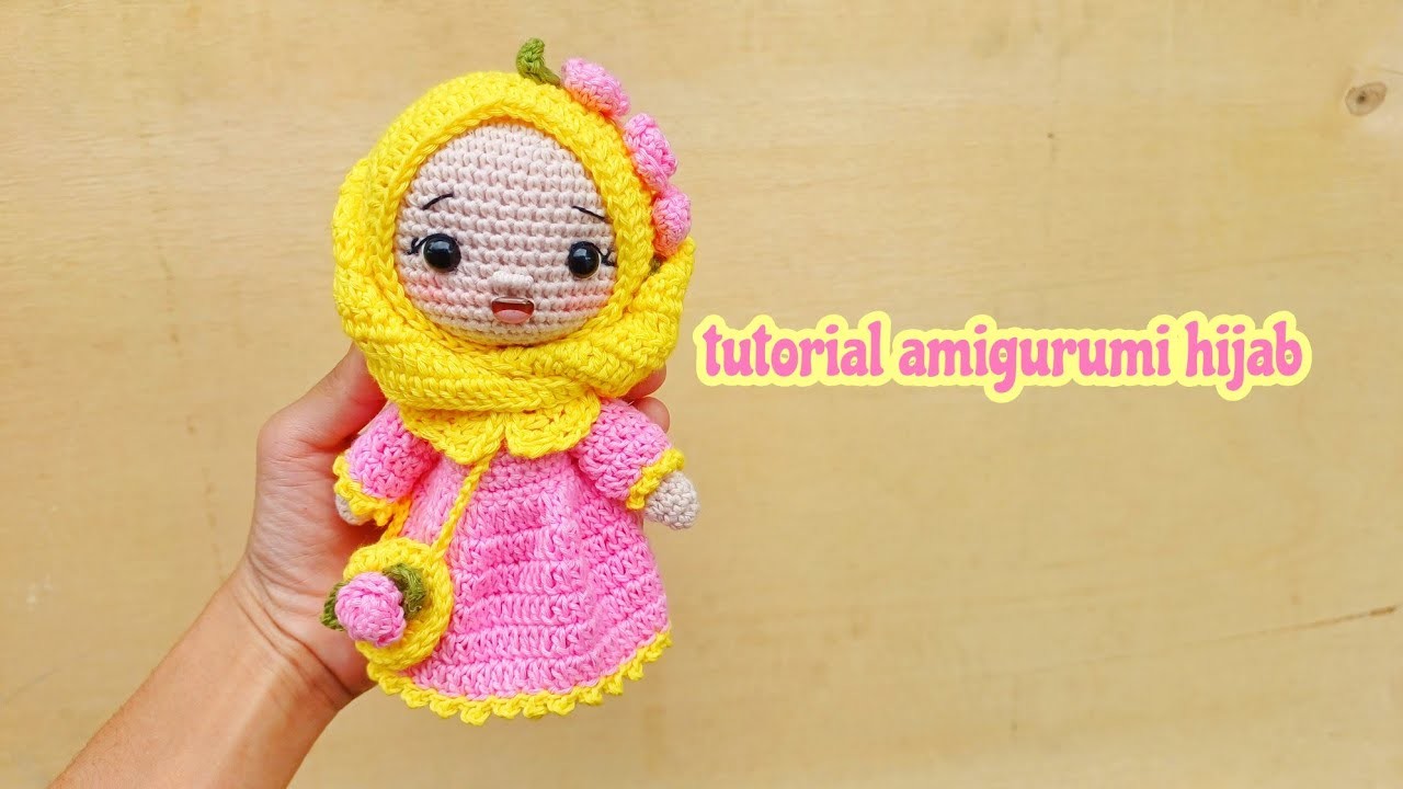 Tutorial amigurumi hijab doll. diy. how to crochet. hijab, dress, bag