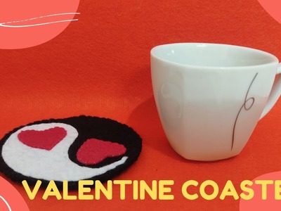 Valentine felt ying yang coaster - easy Tutorial of Diy felt crafts