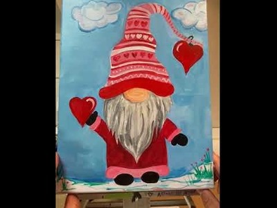 Valentine's Gnome Step By Step painting tutorial.