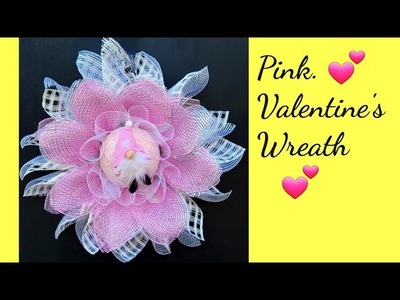 Valentines Day Pink Wreath Mesh Tutorial DIY Crafts Winter Decor Crafting With Ollie Gift Idea