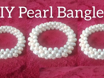 White pearl bangle. Diy bangles making tutorial.