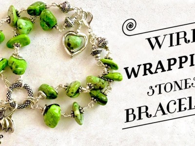 Wire Wrapping Stones | Wire Wrapped Bracelet Tutorial | Beaded Bracelet With Wire | Bracelet Making