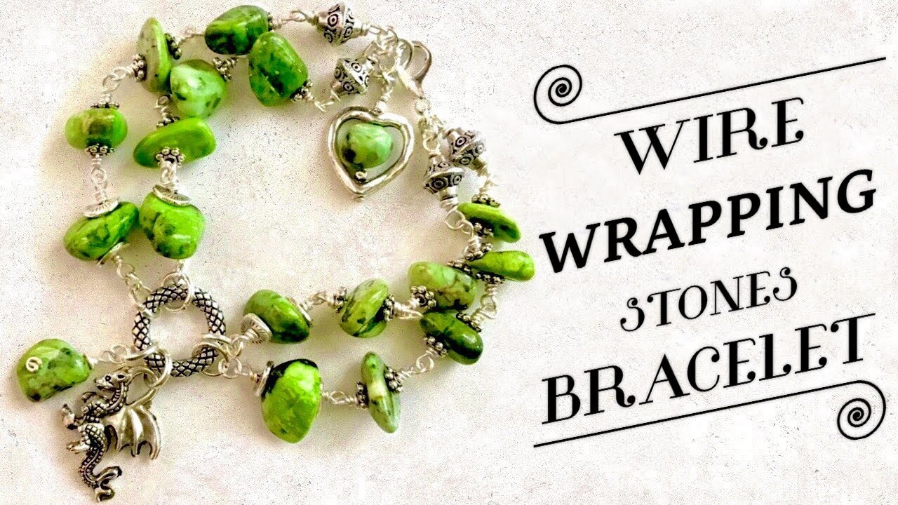 Wire Wrapping Stones | Wire Wrapped Bracelet Tutorial | Beaded Bracelet With Wire | Bracelet Making