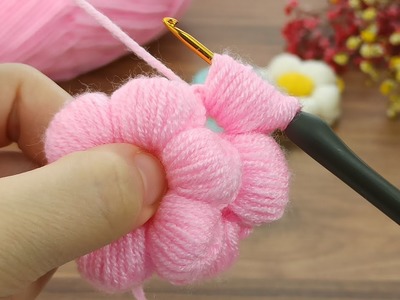 Wow????????????*puf puf flower* How to make a wonderful crochet puff puff flower very easy #crochet #knitting