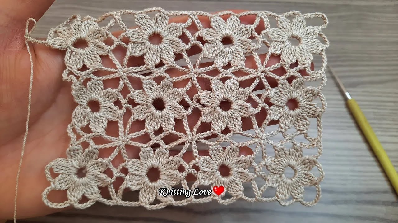 WOW Very Beautiful Flower Crochet PatternTunisia Knitting Free Tutorial for beginners Tığ işi örgü