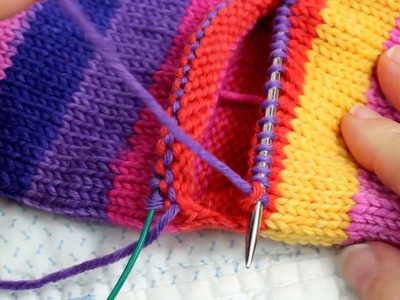 2 CIRC SOCKS Video 7 - Knitting the Afterthought Heel