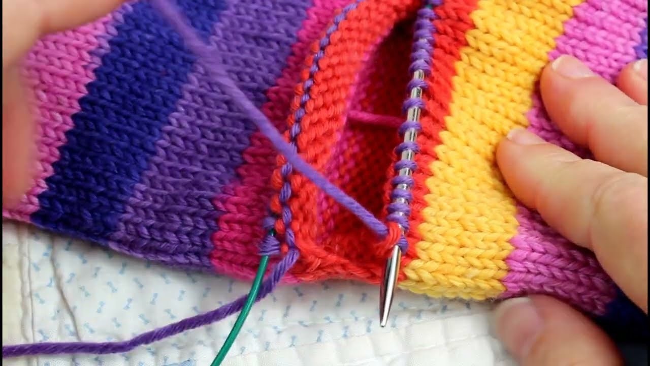 2 CIRC SOCKS Video 7 - Knitting the Afterthought Heel