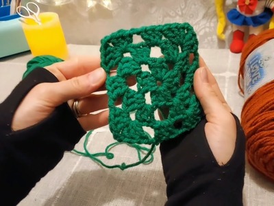 ASMR Crochet | Your friend teaches you how to crochet a granny square (whispering & yarn sounds)