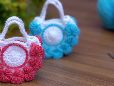 Beautiful????Crochet mini purse.tığ mini çanta #knitting #crochet mini handbag