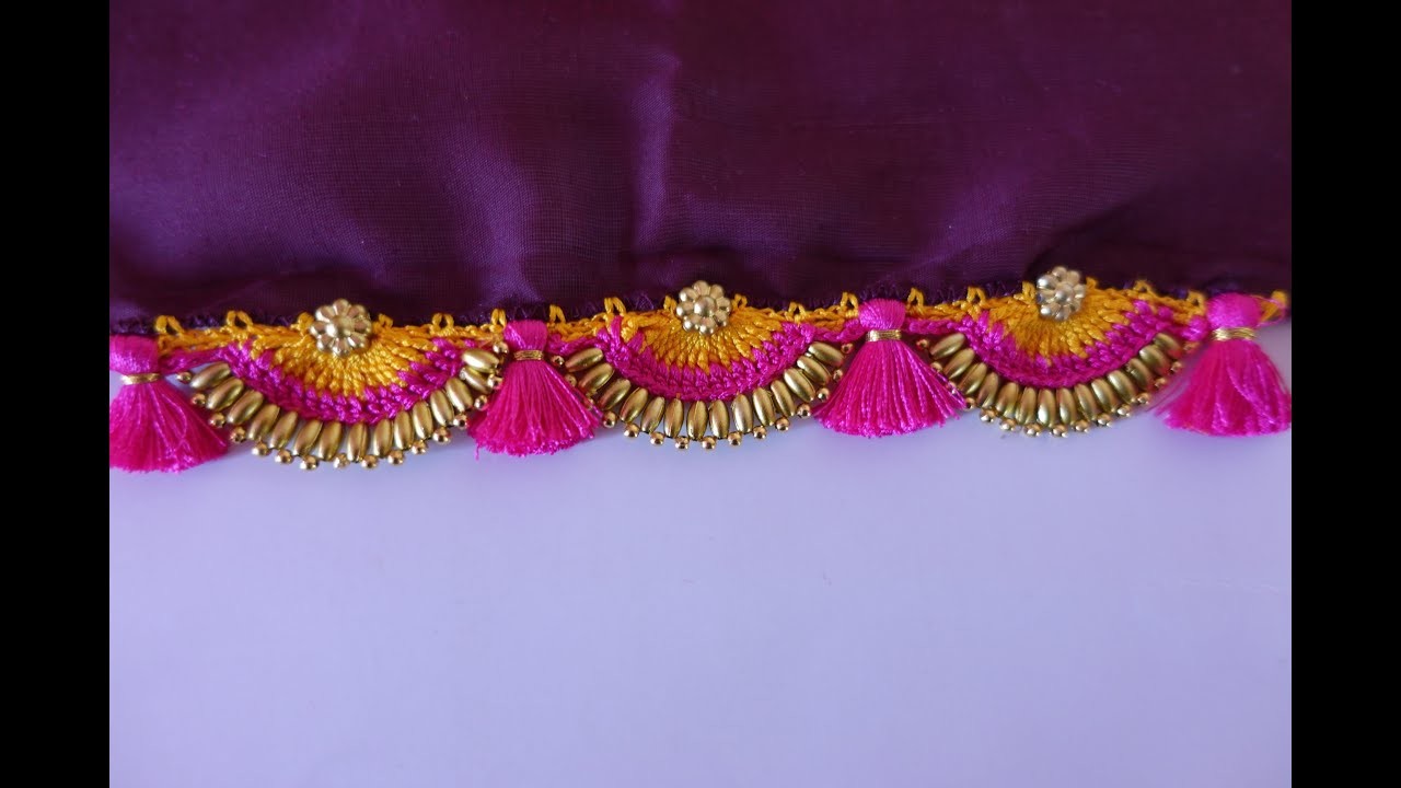 Bridal crochet kuchu with bead | saree kuchu | baby kuchu | gonde | tassels | krosha | kuchu |