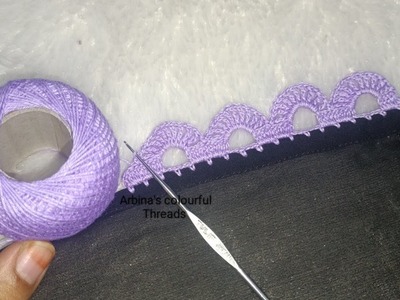 Crochet Beautiful Border Lace Design || Crochet Dupatta lace #crocheting #handmade #arbinasathi