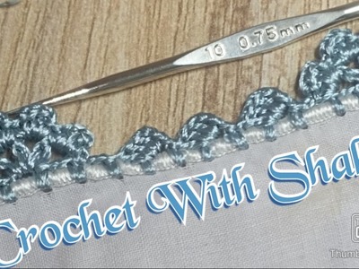 Crochet dupata fan lace design. Crochet tutorial # 148 by @crochetwithshaheen0786