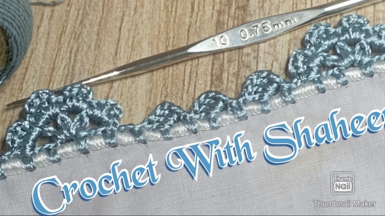 Crochet dupata fan lace design. Crochet tutorial # 148 by @crochetwithshaheen0786