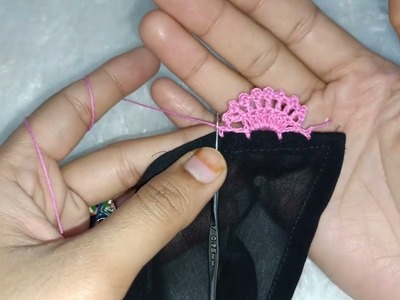 Crochet Dupatta Border Lace Design || Easy Lace @ArbinacolourfulThreads #creative #crochet