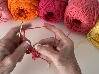 ???? Crochet - EASY & FAST HOW TO CROCHET PATTERN BEGINNER YouTube Video FLOWER Zinnia LEFT Hand Knit