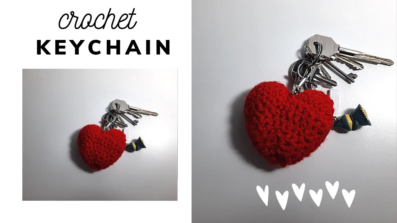 Crochet heart keychain | How to crochet heart for Valentine's Day