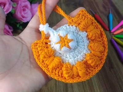 Crochet mini purse so adorable how to crochet mini bag #crochet #knitting