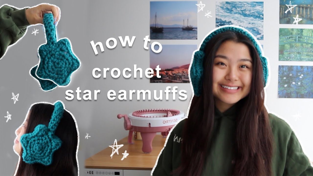 CROCHET STAR EARMUFFS TUTORIAL | step by step