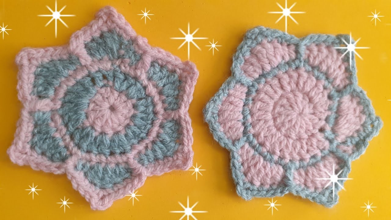 Crochet star motif 6-pointed ???? Crochet Motif Tutorial how to crochet a star ✡️ Six pointed tiny star