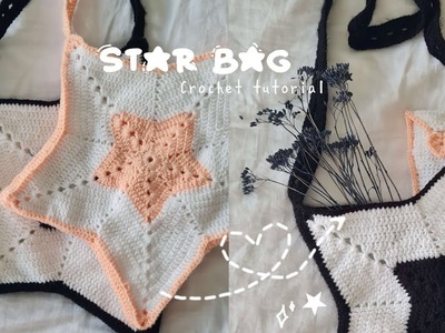 Crochet star shape bag l tutorial ✰