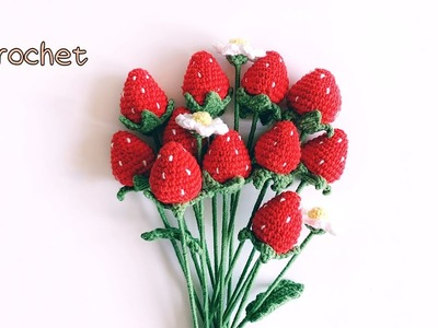 Crochet strawberry bouquet gift