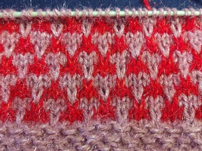 Double colour baby sweater design #trending #knitting #knittingpattern #hindi