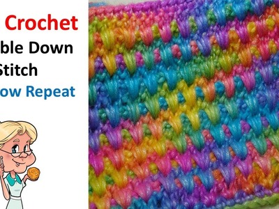 Easy Crochet "Double Down Stitch"  - Stitch of the Week - Two Row Repeat