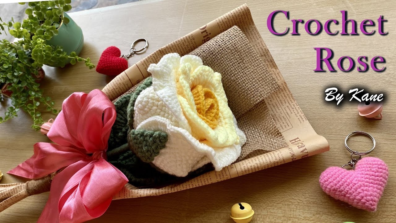 How to Crochet a Rose | Crochet Flower Bouquet ???????? Crochet Gift Valentine Rose
