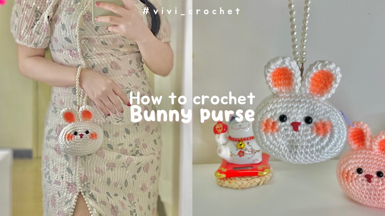 ???? How To Crochet Bunny Purse | Coin & Lipstick Bag ✨