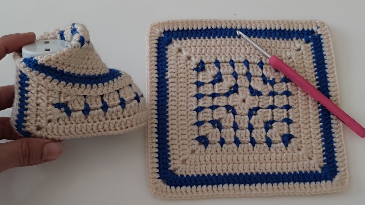 How to crochet granny square baby shoes  - ????????AMAZİNG easy crochet baby booties pattern for beginners
