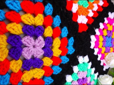 How to crochet granny square blanket very easy