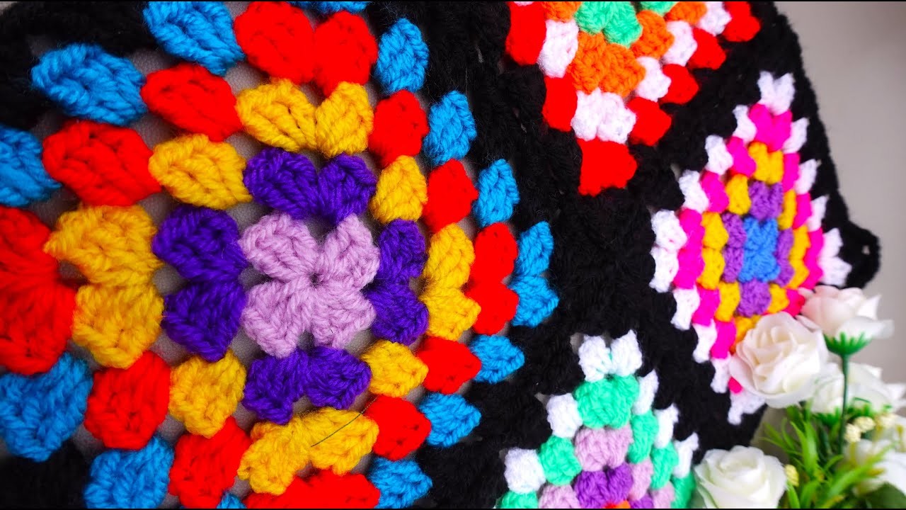 How to crochet granny square blanket very easy