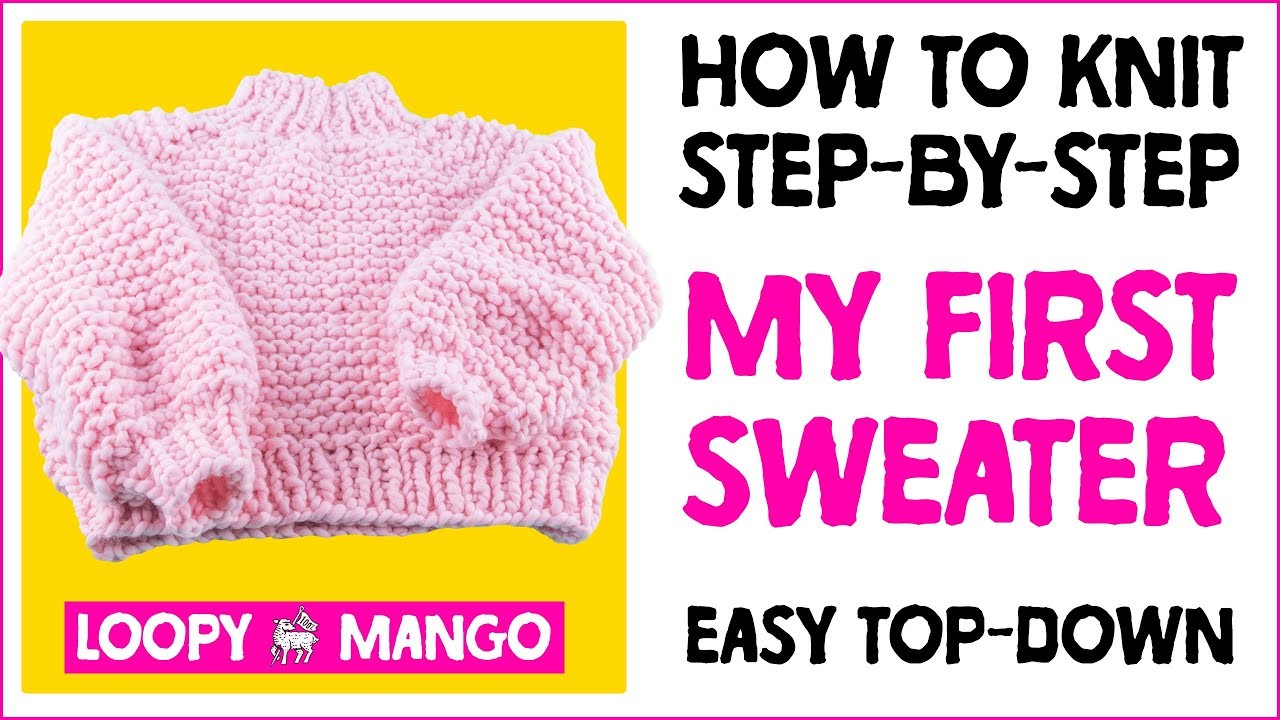 How to knit your FIRST Top Down Sweater! FREE pattern PDF and beginner level step by step tutorial!
