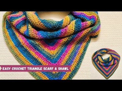 How To Make a Easy and Simple Crochet Triangle Shawl