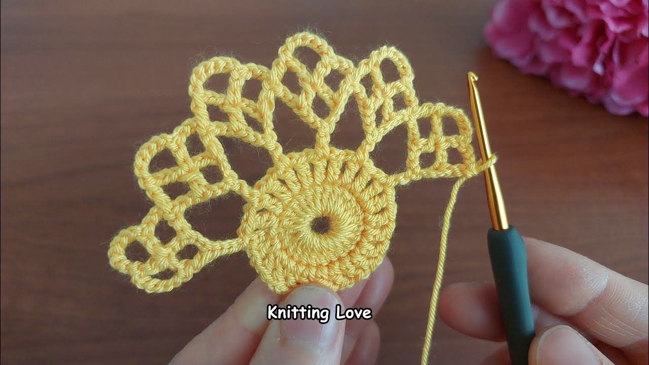 How to make crochet???? very easy crochet flower motif Knitting pattern Çok Kolay Tığ işi örgü Model