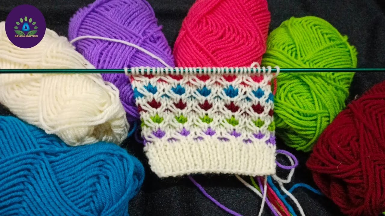 Knitting multicolour pattern for jacket. sweater. knitting design #690