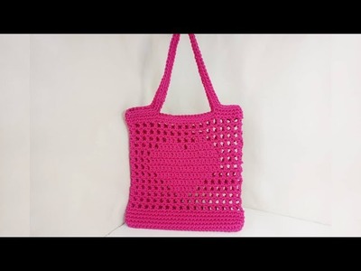 LET'S CROCHET A TOTE BAG WITH A HEART DESIGN