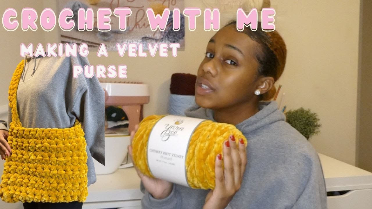 Lets Crochet An Easy Velvet Bag | Crochet with me
