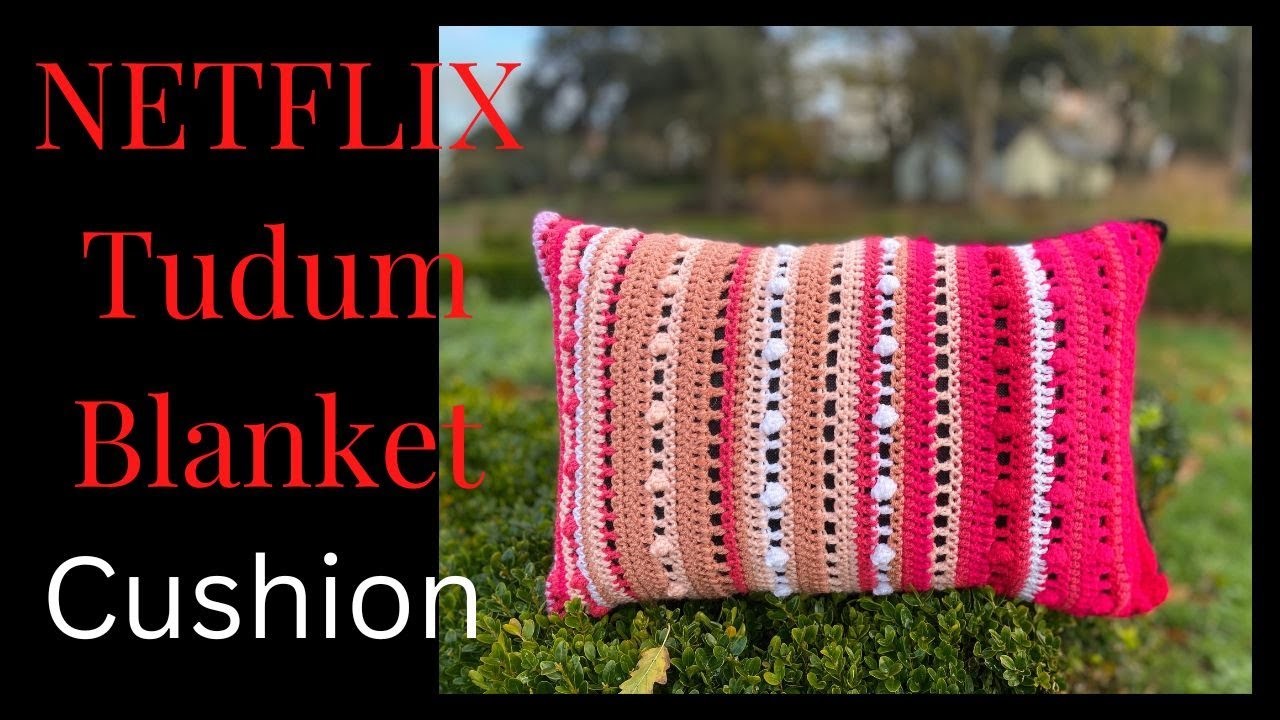 Netflix Intro Inspired Crochet Cushion Cover.  Tudum Cushion. Ophelia Talks Crochet