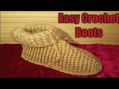 New Design Very Easy Crochet Boots. socks in Hindi with English Subtitles