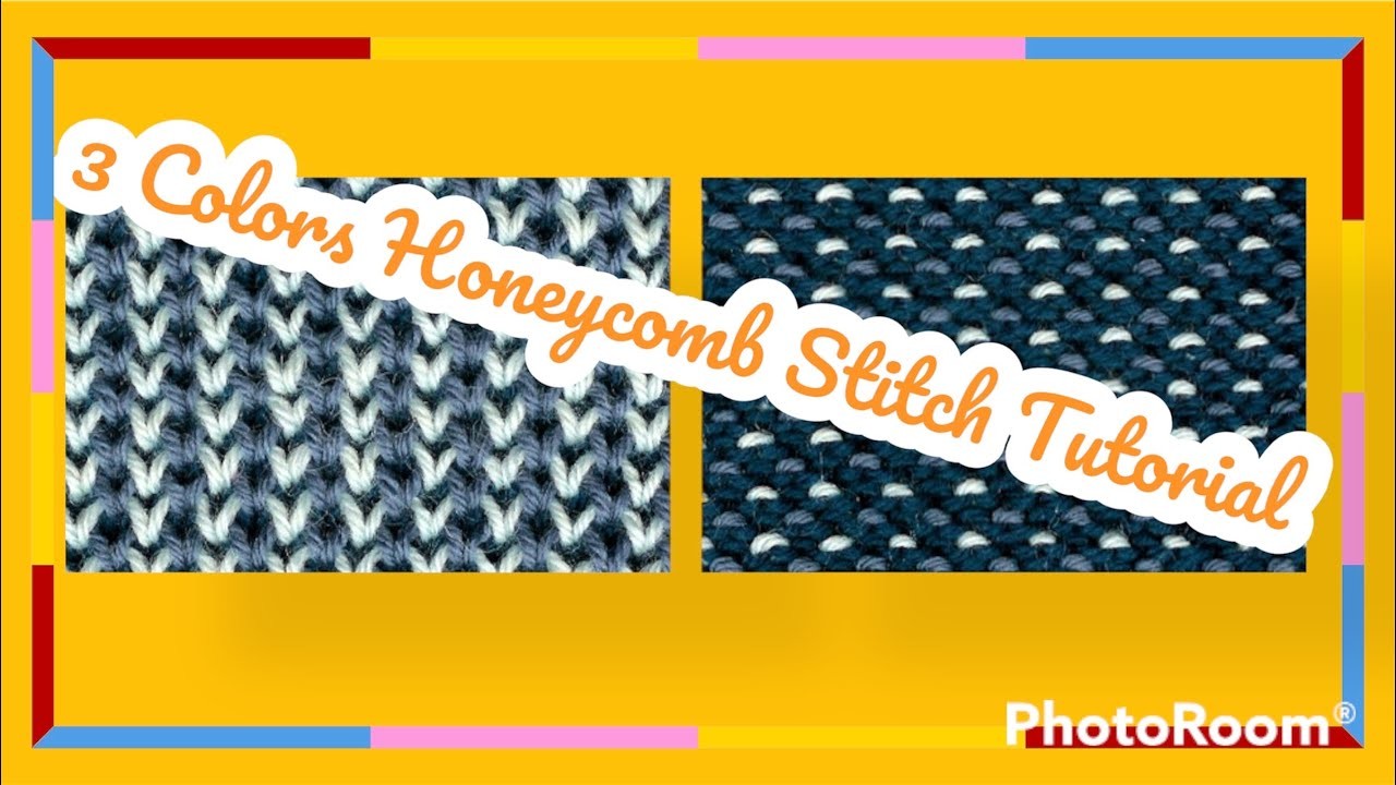 Tutorial: How to knit 3 colors honeycomb brioche stitch in round #knit #knitting