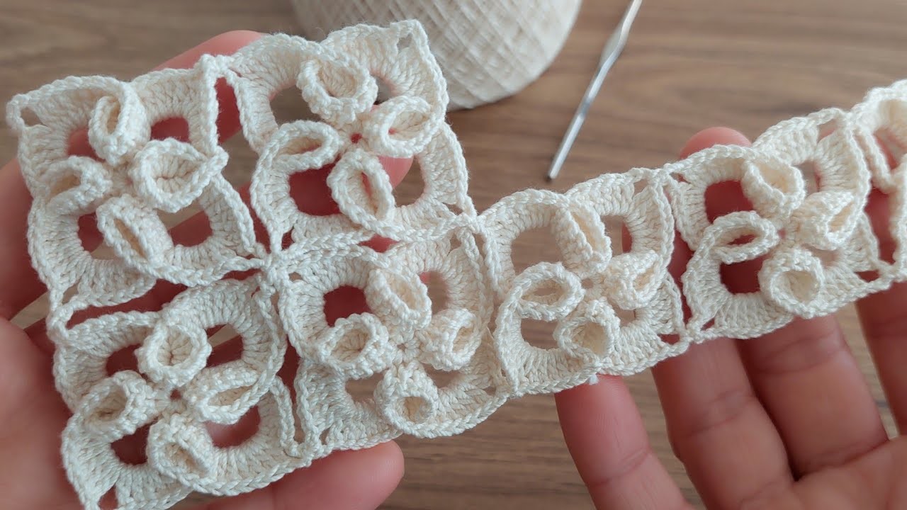 WANDORFUL✔️Flower Pattern Anyone Should Blanket knitting tutorial idea.tığ işi şal dantel