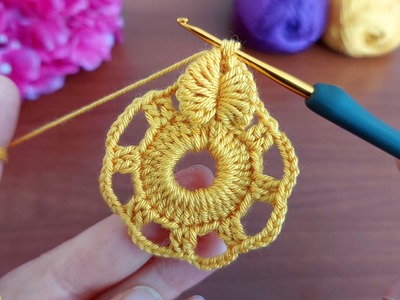 WONDERFUL Crochet Flower With 3D String Petals. Fabulous Home Decor Muhteşem çiçek tığ işi örgü