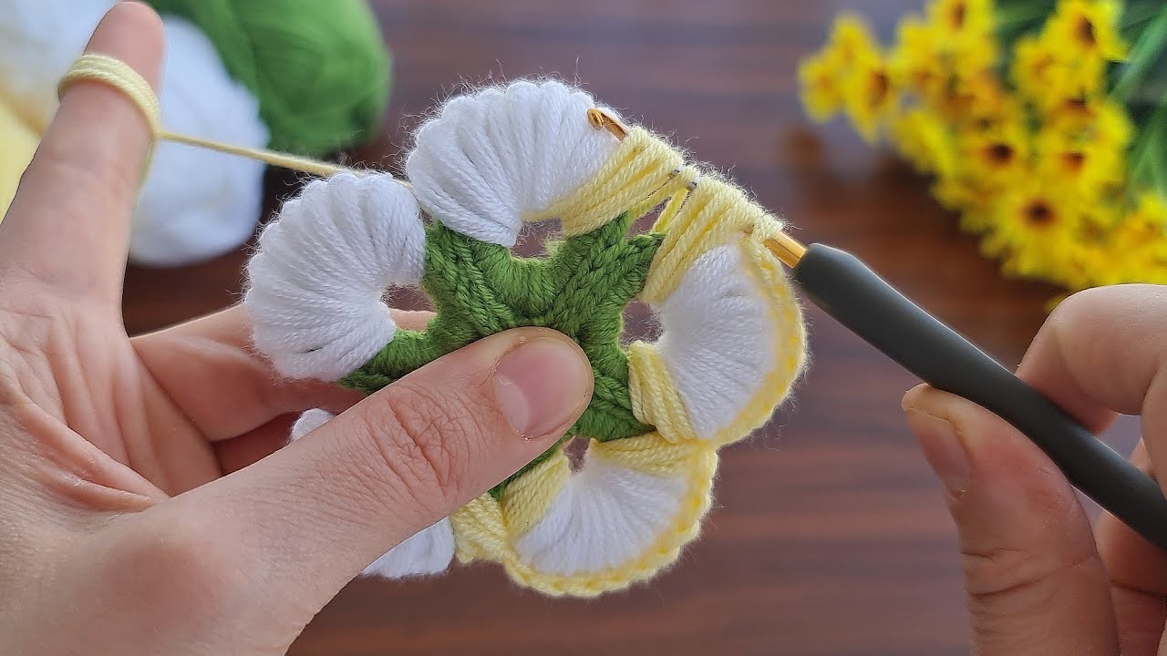 Wow! How to make beautiful eye catching crochet flower. Sell and give as a gift.