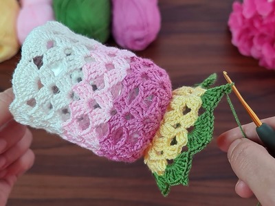 Wow!! super idea how to make eye catching crochet ✔ Super easy very useful crochet decorative basket