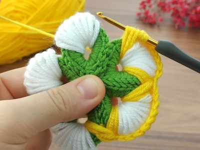 Wow⚡???? You won't believe I did this with crochet !!! very easy crochet motif making #crochet