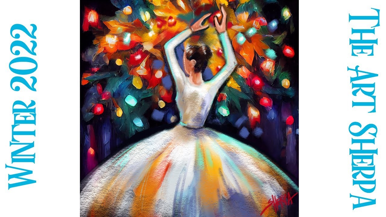 Abstract Ballerina Dancer Christmas ☃️ How to paint acrylics for beginners: A step-by-step tutorial
